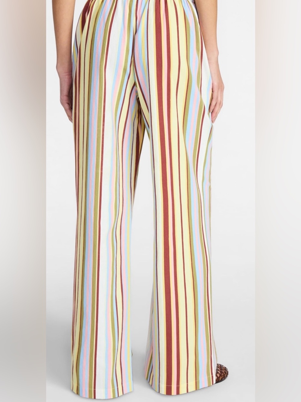 Striped Wide-Leg Drawstring Pants - Multicolor - Picture 5 of 5